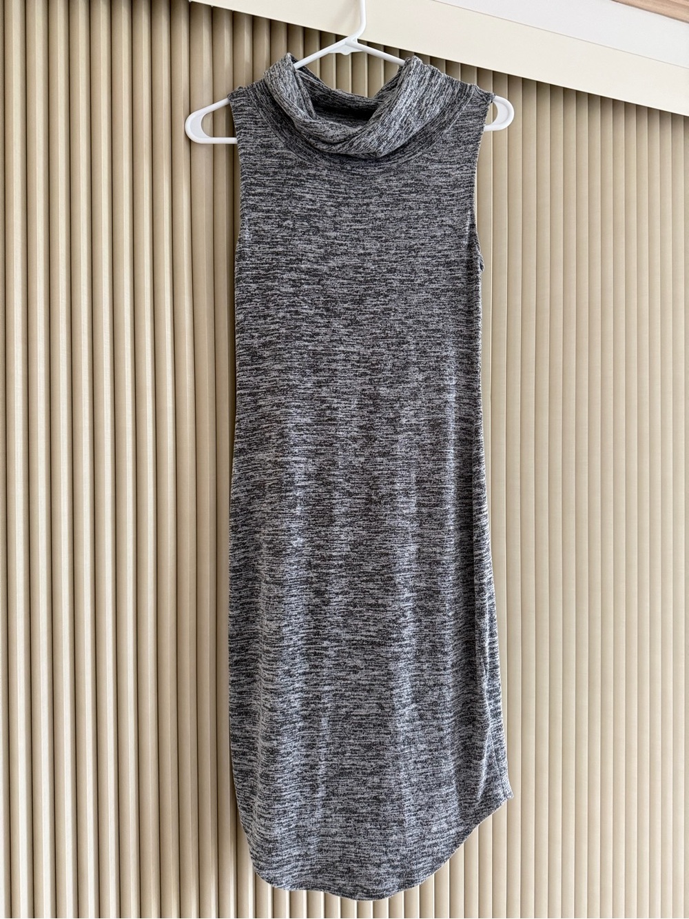 Leith Grey Sleeveless Midi Turtleneck Dress